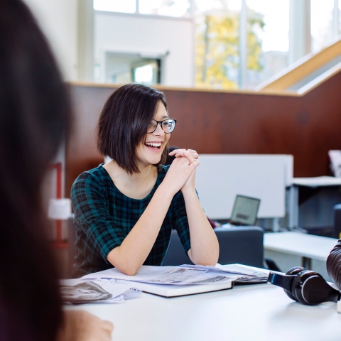 Students studying in Eldon building