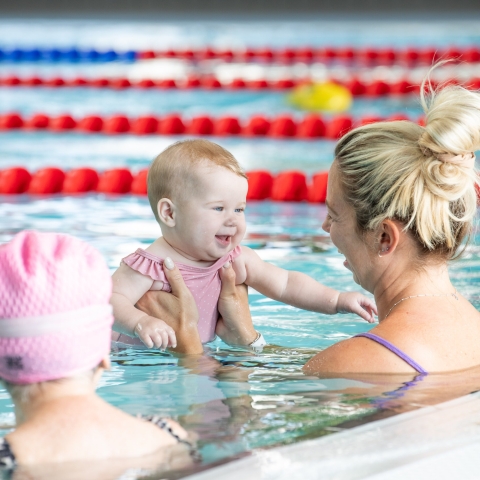 Children enjoying the pool with family at Ravelin Sport Centre.
CONSENT HELD BY SPORT AND REC