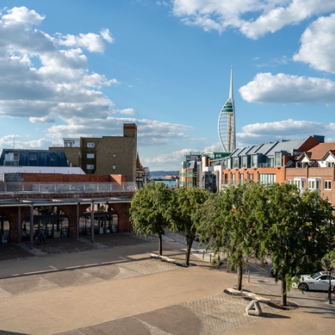 Aerial view of Portsmouth street