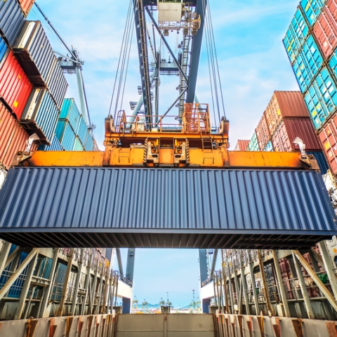 Shipping container in logistics process