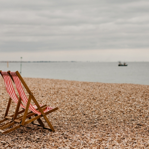 Deckchairs on Southsea beach