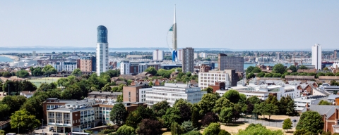 Aerial shot of portsmouth