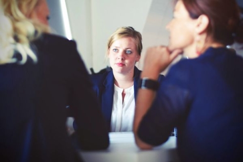 Interview between three people