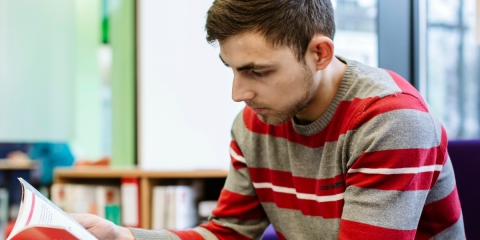 Male student getting advice