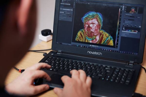 A student using thermal camera technology