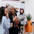 Postgraduate student at open day